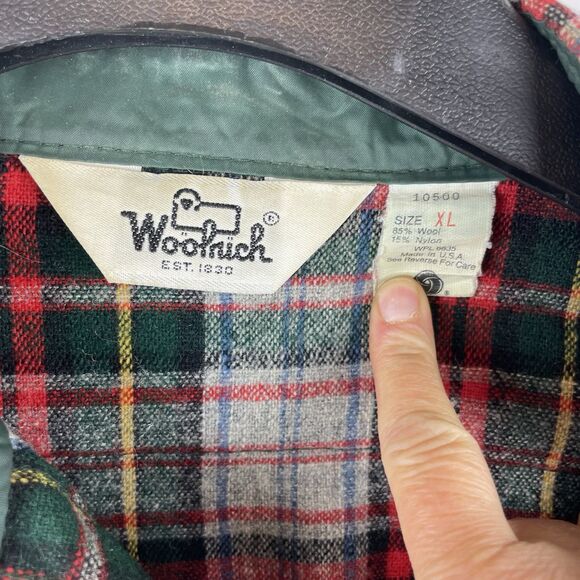 VTG Woolrich Flannel Shirt Red Green Wool Blend Plaid USA Made Men's XL Outdoor - Picture 7 of 8